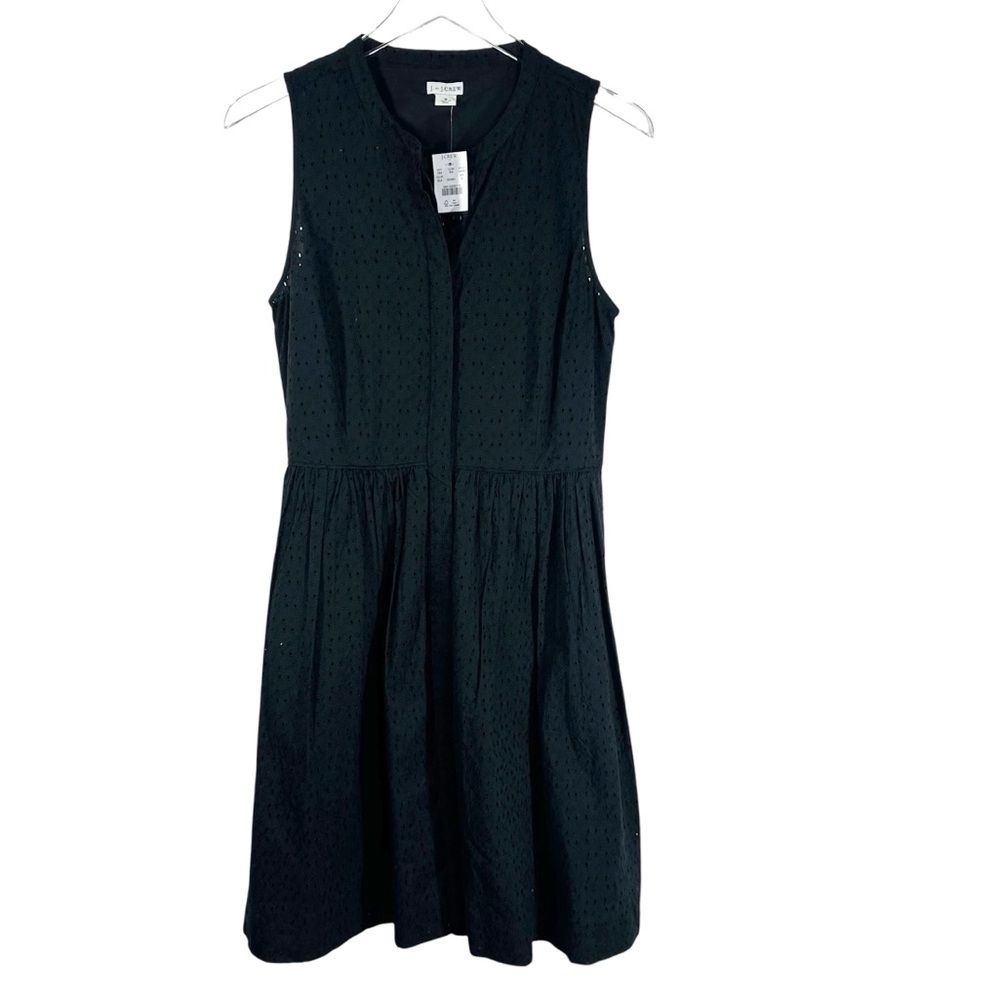 J. by J.CREW Black Lined Eyelet Tank Dress Women's Size 8